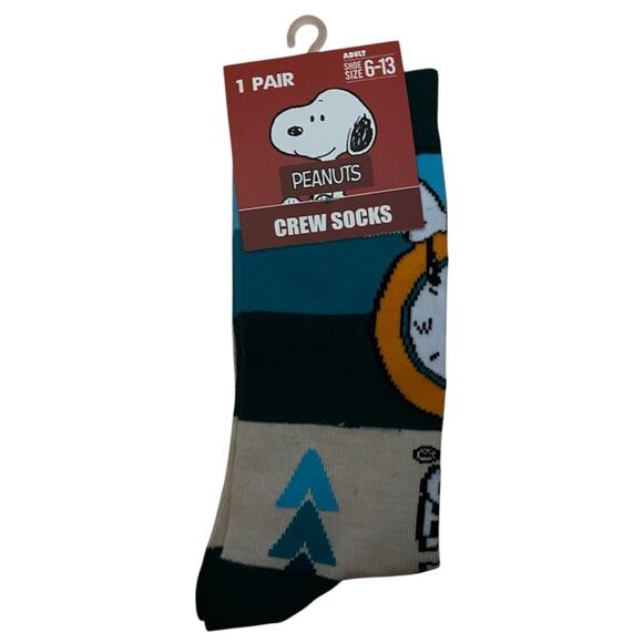 Peanuts Snoppy Time Crew Socks - Picture 1 of 7